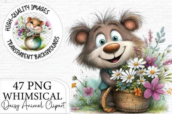 Download Whimsical Daisy Animal Clipart Bundle - Whimsical Collection