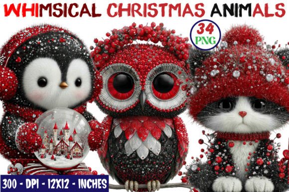 Download Whimsical Christmas Animals Clipart - Whimsical Collection