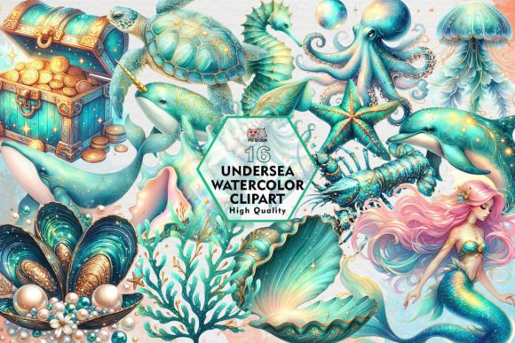 Download Undersea Watercolor Sublimation Clipart - Undersea watercolor Collection
