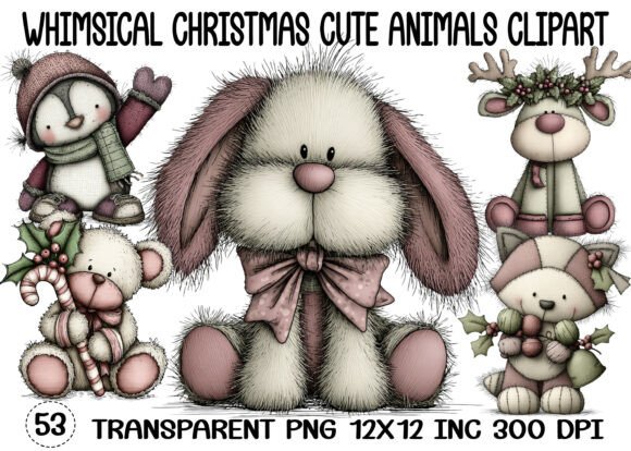Download Whimsical Christmas Cute Animals Clipart - Whimsical Collection