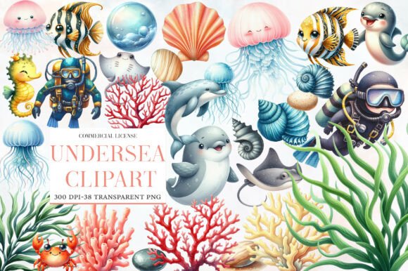 Download Undersea Watercolor Clipart - Undersea watercolor Collection