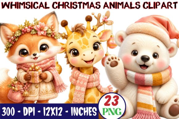 Download Whimsical Christmas Animals Clipart - Whimsical Collection