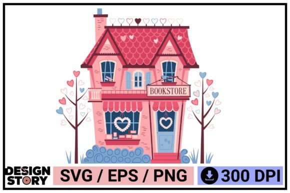 Download Valentine Whimsical Bookstore Cottage - Whimsical Collection