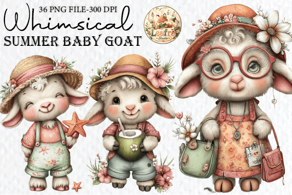 Download Whimsical Summer Baby Goat Clipart - Whimsical Collection