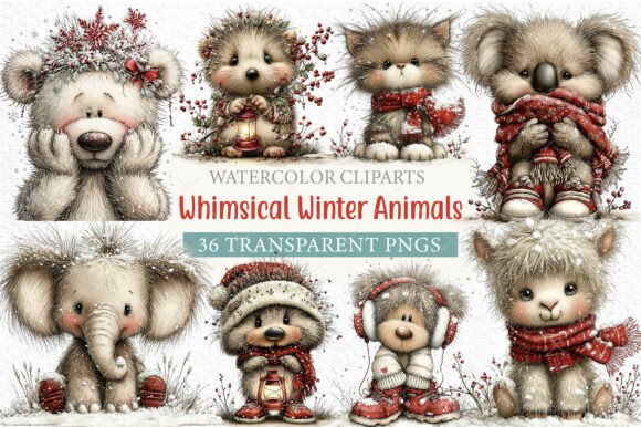 Download Whimsical Winter Animals Clipart Png - Whimsical Collection