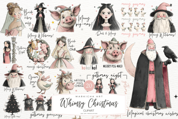 Download Whimsical Christmas Clipart Png Bundle - Whimsical Collection