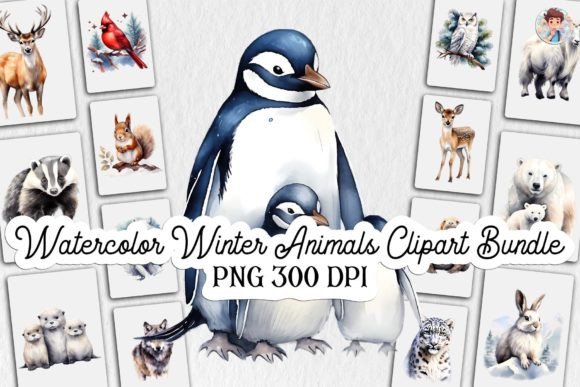 Download Watercolor Winter Animals Clipart Bundle - Winter animals Collection