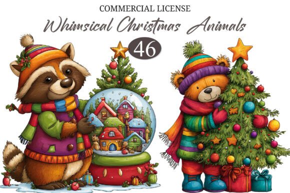Download Whimsical Christmas Animals Clipart - Whimsical Collection