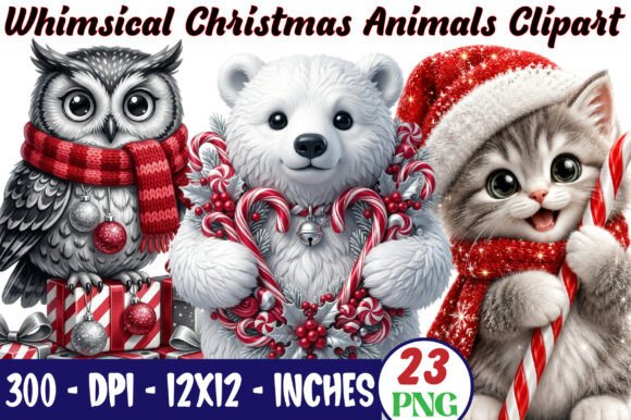 Download Whimsical Christmas Animals Clipart - Whimsical Collection