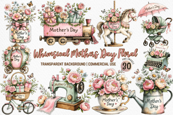 Download Whimsical Mother's Day Floral Clipart - Whimsical Collection