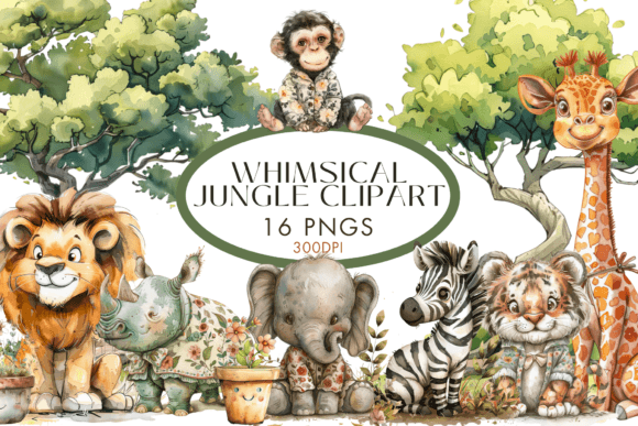Download Whimsical Safari Watercolour Clipart PNG - Whimsical Collection