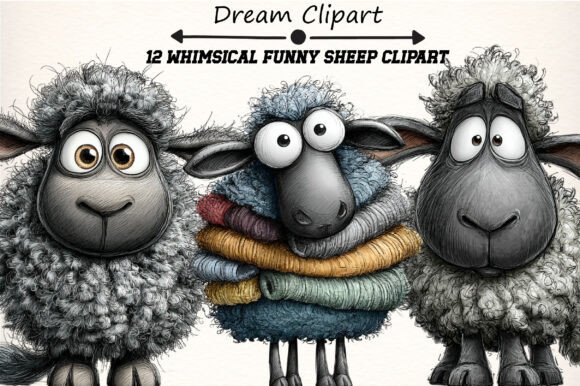 Download Whimsical Funny Sheep Clipart - Whimsical Collection