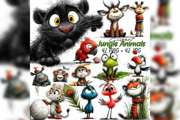 Download Whimsical Baby Jungle Animals Clipart - Whimsical Collection