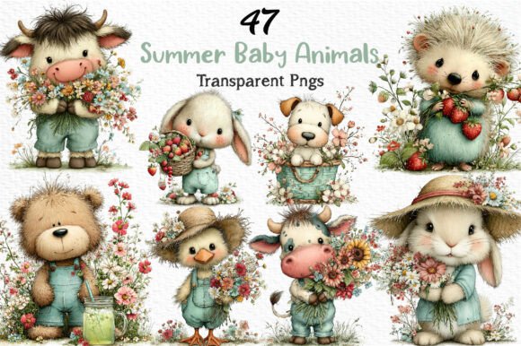 Download Whimsical Summer Baby Animals Clipart - Whimsical Collection
