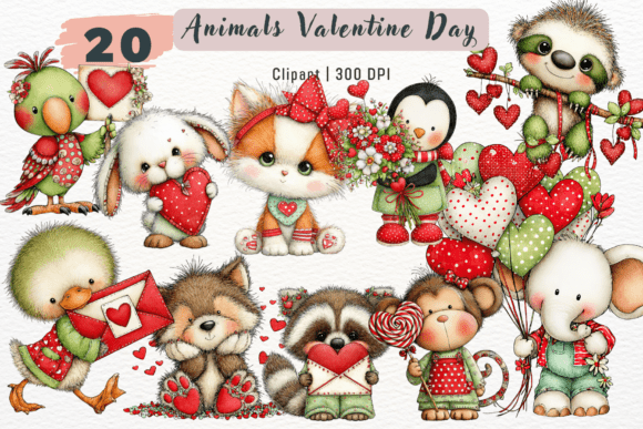 Download Animals Valentine Day Clipart, Whimsical - Whimsical Collection