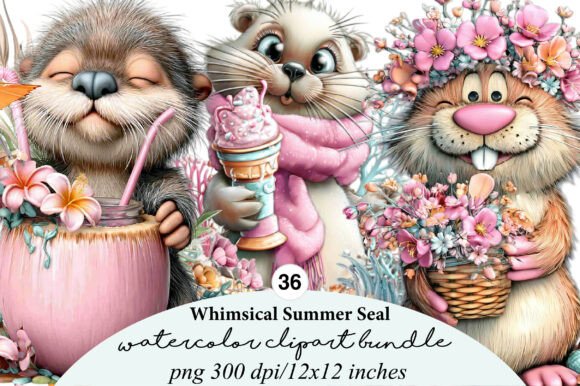 Download Whimsical Summer Seal Clipart Bundle - Whimsical Collection