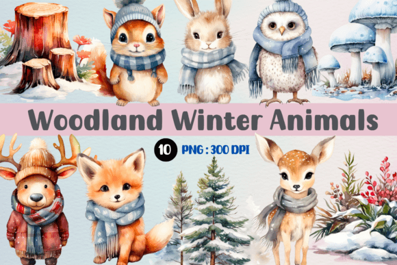 Download Woodland Winter Animals Cliparts - Winter animals Collection