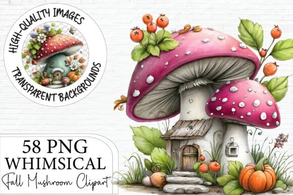 Download Whimsical Fall Mushroom Clipart Bundle - Whimsical Collection