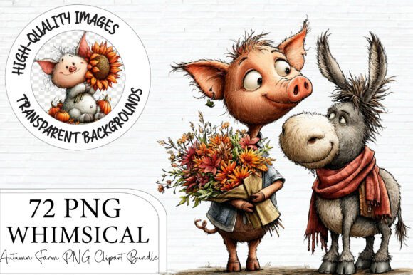 Download Whimsical Autumn Farm Animals Clipart - Whimsical Collection
