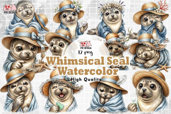 Download Whimsical Seal Watercolor Art PNG - Whimsical Collection