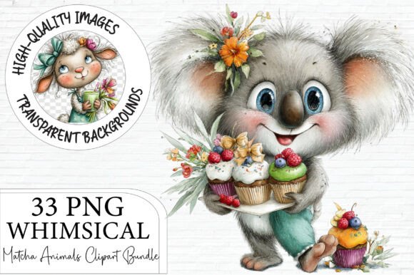 Download Whimsical Matcha Animals Clipart Bundle - Whimsical Collection