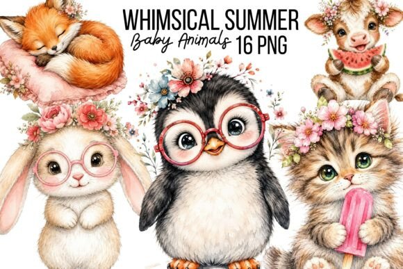 Download Whimsical Summer Baby Animals Clipart - Whimsical Collection