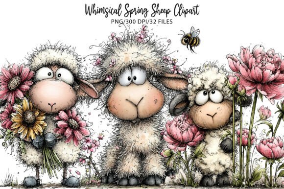 Download Whimsical Spring Sheep Clipart - Whimsical Collection