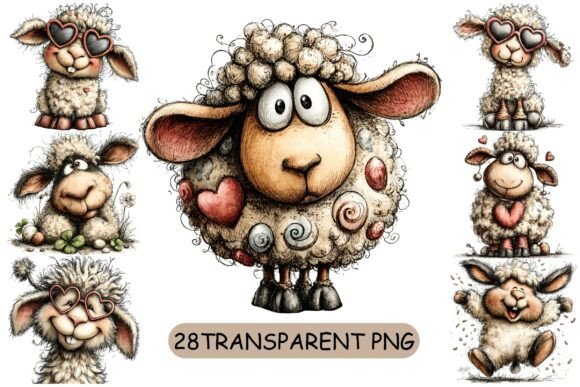 Download 28 Whimsical Sheep PNG Clipart Set - Whimsical Collection