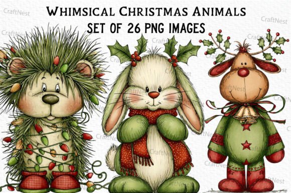 Download Whimsical Christmas Animals Clipart - Whimsical Collection
