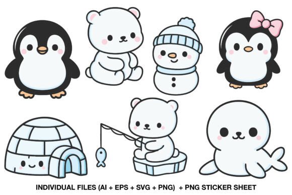 Download Kawaii Winter Animals Clipart - Winter animals Collection