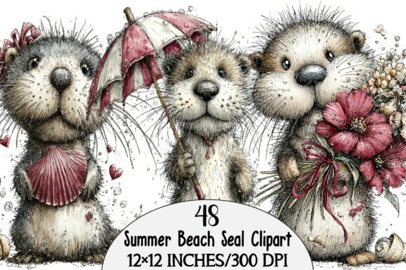 Download Whimsical Summer Beach Seal Clipart - Whimsical Collection