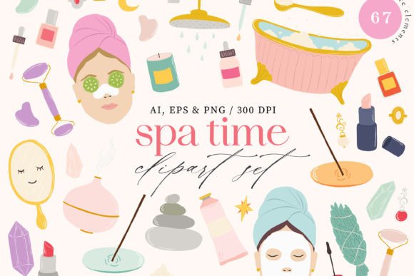 Download Spa Time Digital Clipart Set - Digital clipart set Collection